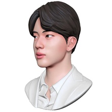 bts jin seokjin büst şekil adam sanat şöhret şarkıcı kpop heykel baş heykeller 3d print model - Mito3D