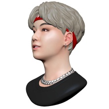 bts suga min yunki figura fracasso homem celebridade kpop cantor projeto estátua escultura arte cabeça cara esculturas 3d print model - Mito3D