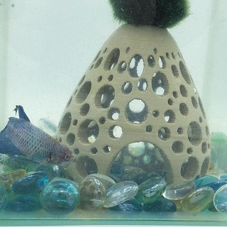 bolha cabana aquário peixe água decoração betta autocad arte esculturas 3d print model - Mito3D