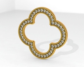 burbuja motivo cuatrifolio ornamento colgante pendiente joyería joya imprimible oro plata moda lujo accesorios collar diamante libra esterlina pulsera encanto vestir 3d print model - Mito3D