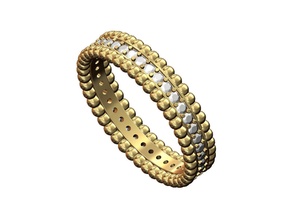 kabarcık yanlar elmas grup us boyut 6 7 8 boncuk yüzük moda takı yazdırılabilir altın gümüş sterlin mücevher lüks klasik bling düğün nişan yüzükler 3d print model - Mito3D