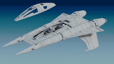 bode roger starfigther trovão lutador stl arquivo estelar nave espacial jogos brinquedos 3d print model - Mito3D