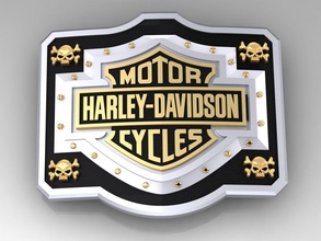 fibbia Harley davidson cicli argento oro sorprendente Materiale lusso stampabile stampante 3d gioiello 3djewelry gioielleria platino cranio aquila 3d print model - Mito3D