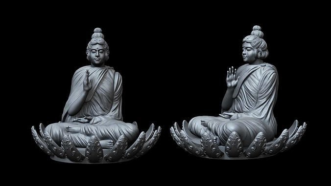 buda Siddhartha Gautama Budha Buddha Buddhismus Religion Skulptur Statue Hinduismus einfach asiatisch Zen Kloster Kunst Skulpturen 3D print model - Mito3D