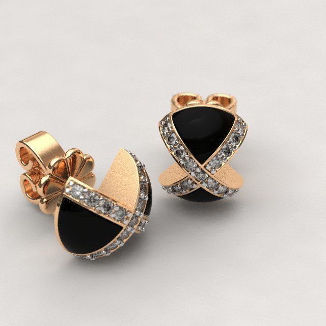 budapest enameled stugs earrings jewelry enamel small compact business stylish elegant 3D print model - Mito3D
