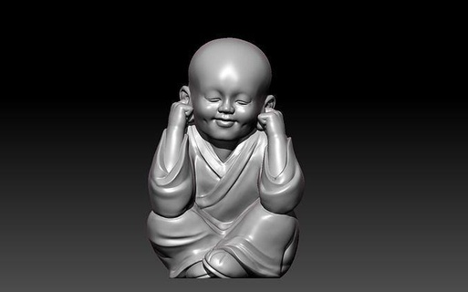 buddha hören 3dprint kunst skulpturen statue statuen skulptur buddhadonttellanyone donttellanjemand religion miniaturen heilig objekt philosoph religiou kind junge buddhismus denker 3d print model - Mito3D