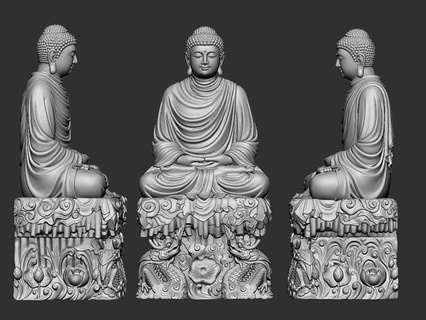 buddha statue sculpture bridge architectural art stone sculptures 3d print model - Mito3D