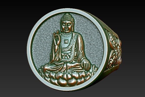 buddha Mode buddhistische budha budhisten ring 3dring free3d tragbar spirituellen Chinesisch japan die asiatische religion Gott Götter tibet boho Schmuck trending andere 3D print model - Mito3D