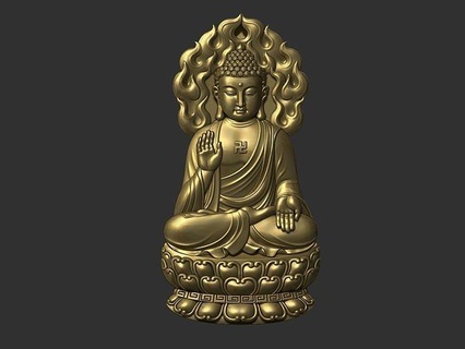 buddha statue sculpture art carving bas relief pendant jewel jewelry decor decoration ornate ornament stl asian oriental cnc printable sculptures 3d print model - Mito3D