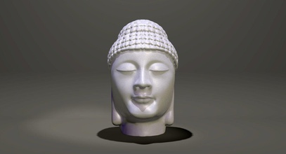 il buddha art gautam testa la scultura pagoda divinità bodhisattva ridere sorridente yin yang chi spirituale sculture 3d print model - Mito3D