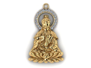 buddha jewelry gold bronze brass shining art pendants 3d print model - Mito3D