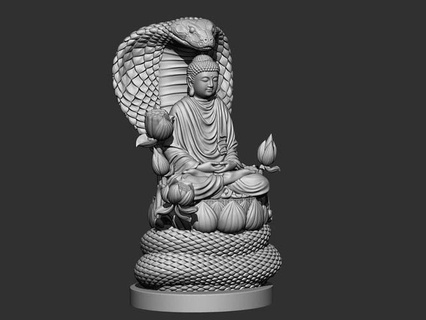 buddha statua scultura ponte architettonico arte calcolo scogliera roccia grotta mattone antico angkor sculture 3d print model - Mito3D