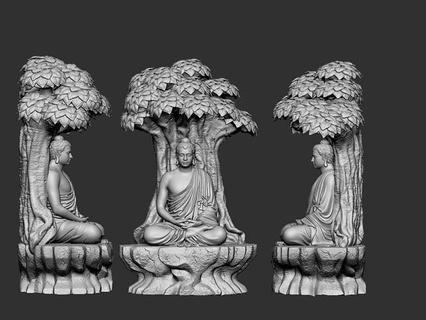 buddha statua scultura ponte architettonico calcolo arte scogliera grotta roccia mattone parete sculture 3d print model - Mito3D