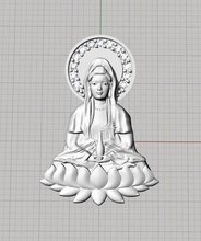 buddha statue of on lotus flower pendants bodhisattva buddhist deity jewelry 3d print model - Mito3D