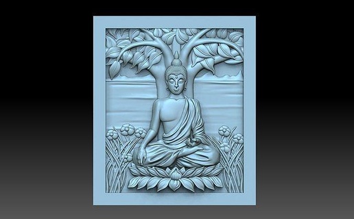 buddha loto religione sollievo cnc figurina buddista decorazione santo arte 3d print model - Mito3D