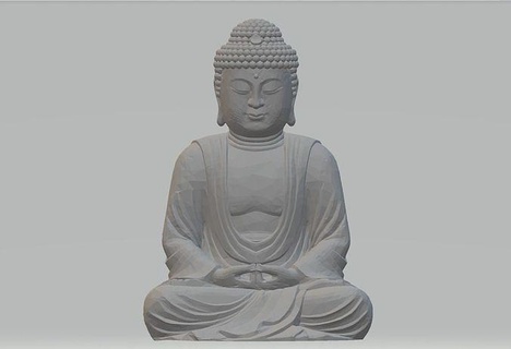 Buda 3d modelo 3dm stl obj budda branco estatueta estátua budismo lótus meditação personagem homem ioga gautama Nepal buda divindade santo arte esculturas 3d print model - Mito3D