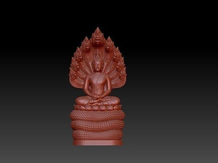 buddha 9 heads dragons statue cave sculpture architectural art sculptures stone religion ancient 3d print model - Mito3D