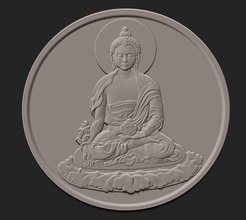buddha coin bodhisattva cnc print religion buddhism buddhist 3d god character jewelry pendants 3d print model - Mito3D