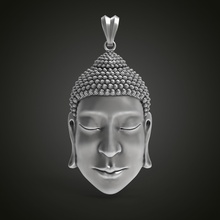 buda cara pingente retrato cabeça meditação escultura budismo estatuetas jóias pingentes arte judaico budda imprimível prata ouro joalheria 3d print model - Mito3D