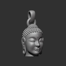 buddha viso pendente budda buddismo gautama religione idolo dio statua asiatico meditazione gioielleria ciondoli scultura 3d sollievo antico testa 3d print model - Mito3D