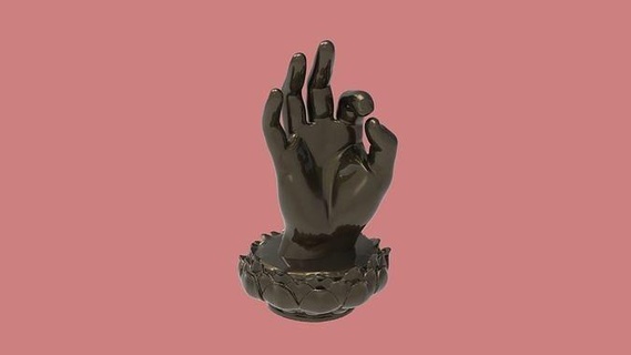 Buda mão lótus arte casa decoração logotipo esculpir escultura flor estátua meditação ioga mandala antigo tradicional esculturas 3d print model - Mito3D