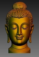 buddha head1 sculpture head statue religion art sculptures 3d print model - Mito3D