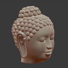 buddha kopf modell statue figur 3d drucken stl sidharta siddhartha skulptur po lin tian bräunen hong kong dekor kunst skulpturen 3d print model - Mito3D