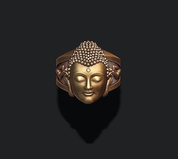 buddha testa squillare budda siddhartha gautama buddismo zen religione Dio asiatico buda facile budha sidharta induismo gioielleria ganesha krishna bodhisattva divinità pendente anelli 3d print model - Mito3D
