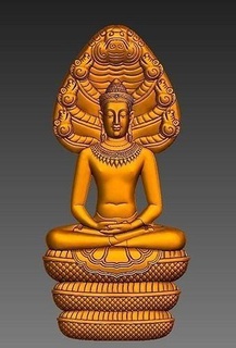 buddha naga thailand style traditional religion sculpture art sculptures 3d print model - Mito3D