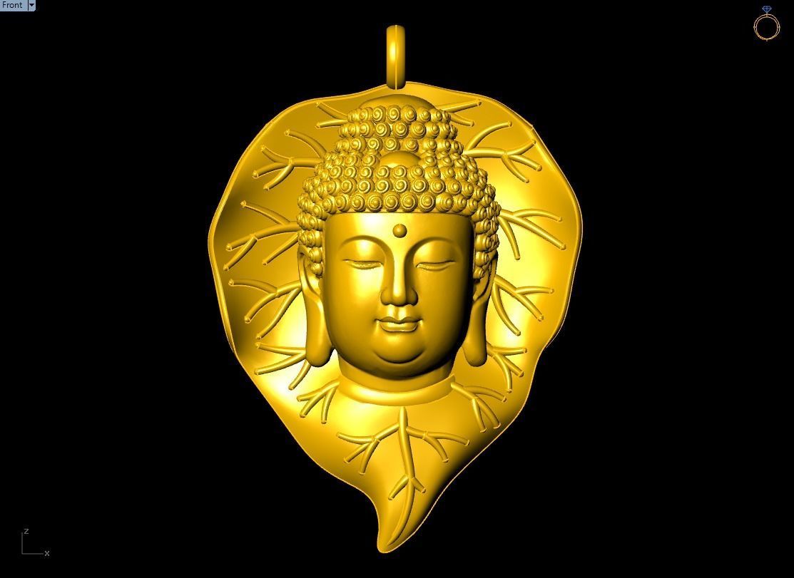 buddha pendant jewelry gold silver diamond design gem fashion rhino matrix zbrush pendants 3D print model - Mito3D