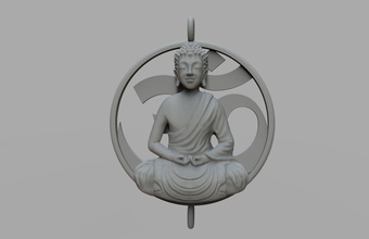 buddha-Anhänger Schmuck buddha Anhänger medalion Halskette statue - 3d print model - Mito3D