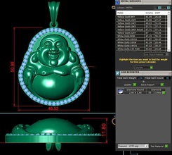 bouddha pendentif bijoux le charme or budda cad rhino la matrice zbrush d'impression pendentifs 3d print model - Mito3D