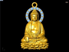 buddha pendant jewelry gold silver diamond design gem fashion rhino matrix zbrush pendants 3d print model - Mito3D