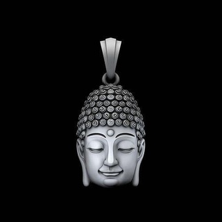 buddha pendente scultura squillare scolpire gioielleria argento sterlina stampabile creatura buddha statua simbolo testa viso Stampa pendente ciondoli 3d print model - Mito3D
