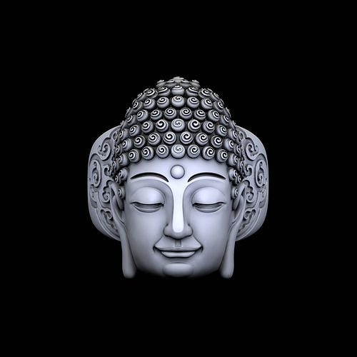 buddha squillare scultura scolpire gioielleria argento sterlina stampabile creatura anelli statua simbolo testa viso Stampa 3D print model - Mito3D