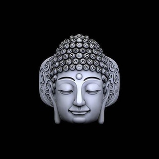 buddha ring sculpture ring sculpting jewelry silver sterling printable creature rings buddha statue symbol head face print  3d print model - Mito3D