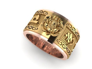 el buda de los anillos la joyería anillo oro diamante 3d print model - Mito3D