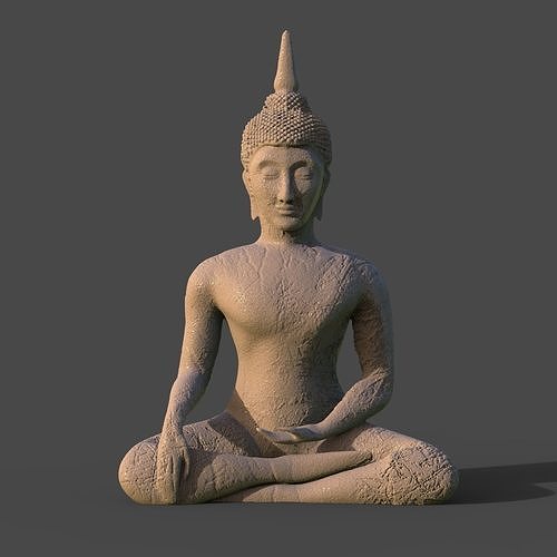buddha roccia statua arredamento budha scultura religione Dio meditazione buddismo idolo induismo religiou oggetto monaco Stampa 3dprint stampabile arte sculture asiatico 3D print model - Mito3D