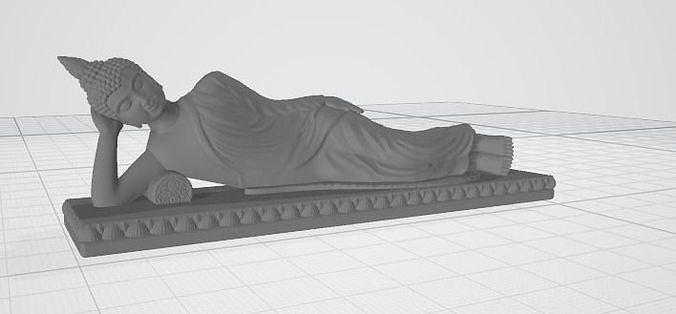 buddha dormire meditazione buddismo scultura statua religione Dio induismo divinità idolo arte sculture 3d print model - Mito3D