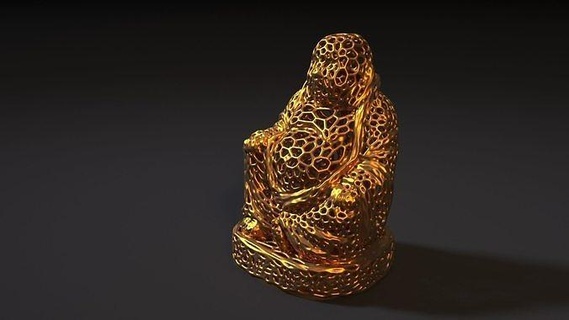 Buda estatua budismo Ghandhara voronoi religioso monje mármol mueble impresión moldura decorativo tallado acento patrimonio Asia myanmar escultura personaje Arte 3d print model - Mito3D