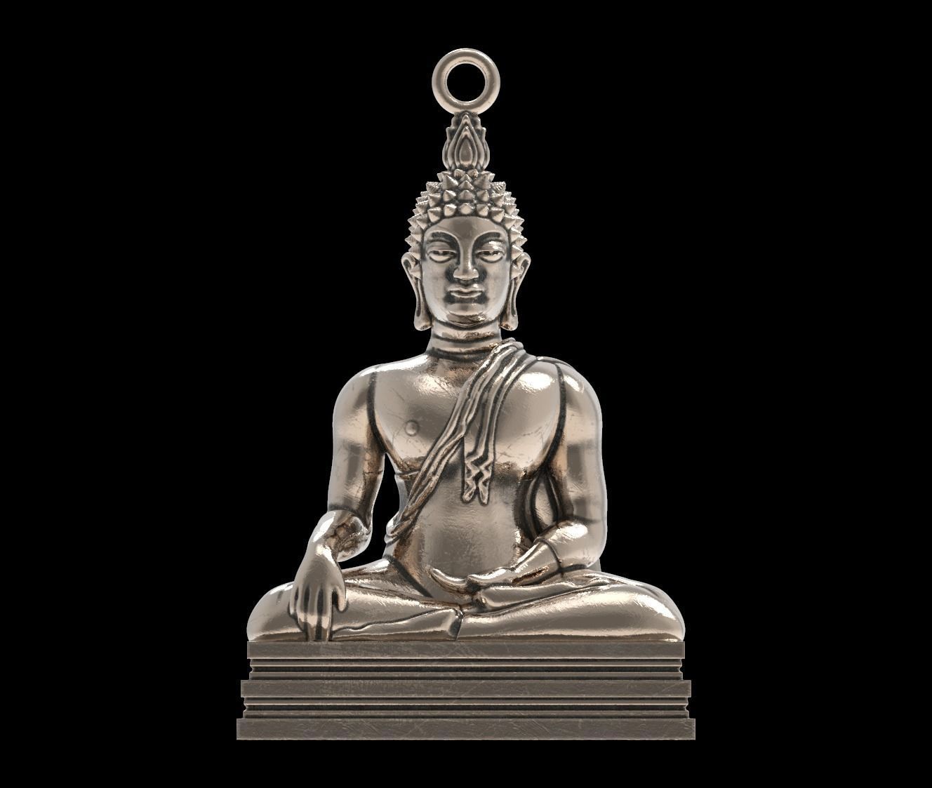 buddha statue pendant gautama necklace budda buddah jewelry jewellery design buddhism religion meditation pendants human india man figure 3D print model - Mito3D