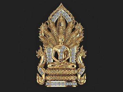 Buddha Statue Anhänger Schmuck Modell produzieren Code jst066 Gold Silber Ohrringe Diamant Juwel Ring Luxus Platin Ringe Halskette wertvoll Sterling Zubehörteil 3d print model - Mito3D