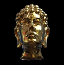 buddha frau kopf gold schmuck skulptur yoga druckbar kunst zahl statue buda buddhismus halsketten 3d print model - Mito3D
