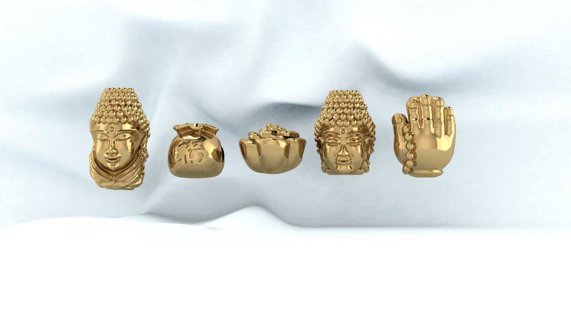 budha charm pandora money bag jewelry bracelets 3D print model - Mito3D