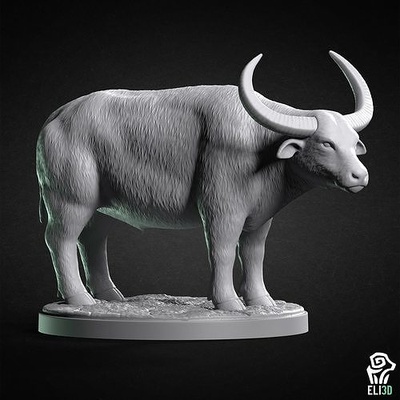 búfalo animal animais estátua miniatura escultura figura selvagens arte esculturas pântano vaca ox 3d print model - Mito3D