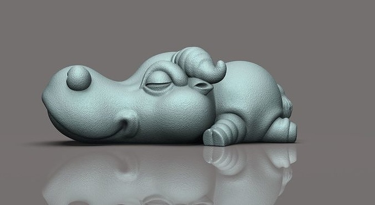 búfalo chibi kute ventilador arte grasa animal esculturas 3d print model - Mito3D