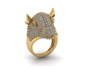 buffalo jewelry diamond ring logo rings pendants print design monument art gold platinum download silver dragon caiters jewel modern monkey gem 3d print model - Mito3D