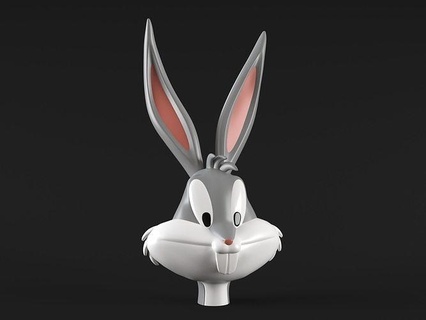 bugs bunny head rabbit cartoon toon looney animal big eared character worner teeth art sculptures 3d print model - Mito3D