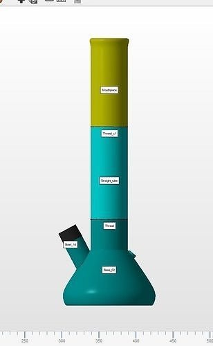 construire douane bang milieu droit tube bongo cannabis fumée ganja marijuana l'eau tuyau loisir diy main outils 3D print model - Mito3D