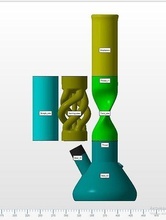 bauen benutzerdefiniert bong mitte wirbelnd tube bongo rauch gras ganja marihuana wasser rohr hobby diy hand werkzeuge 3d print model - Mito3D